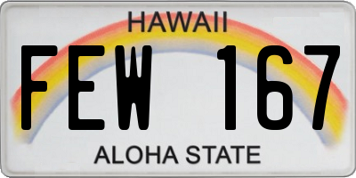 HI license plate FEW167