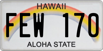 HI license plate FEW170