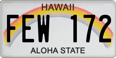 HI license plate FEW172