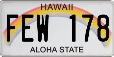 HI license plate FEW178