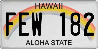 HI license plate FEW182