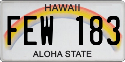 HI license plate FEW183