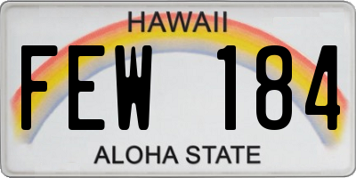 HI license plate FEW184