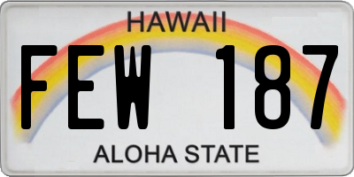 HI license plate FEW187