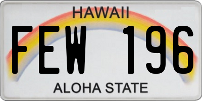 HI license plate FEW196