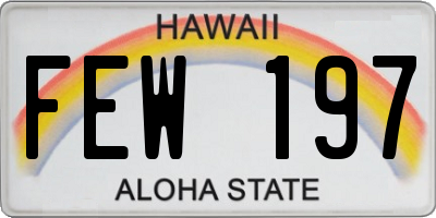 HI license plate FEW197