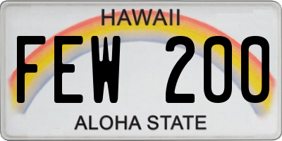 HI license plate FEW200