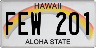 HI license plate FEW201
