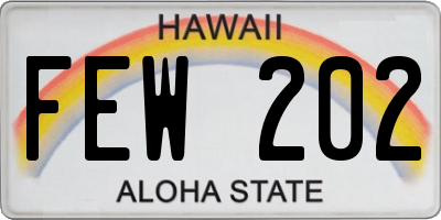HI license plate FEW202