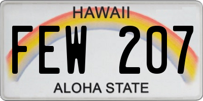 HI license plate FEW207