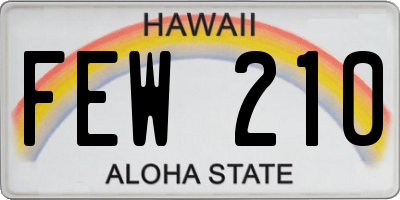 HI license plate FEW210