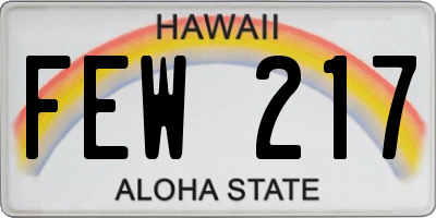 HI license plate FEW217
