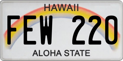 HI license plate FEW220