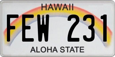 HI license plate FEW231