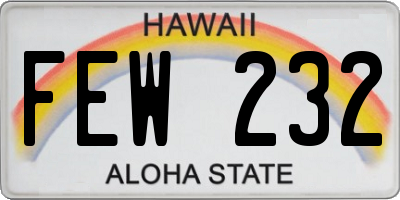 HI license plate FEW232