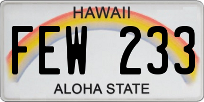 HI license plate FEW233