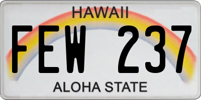 HI license plate FEW237