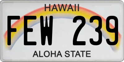 HI license plate FEW239