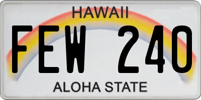 HI license plate FEW240