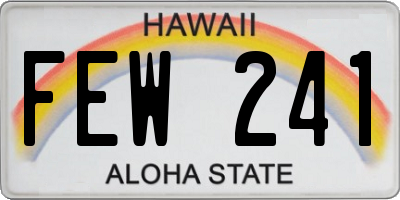 HI license plate FEW241