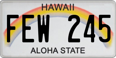 HI license plate FEW245