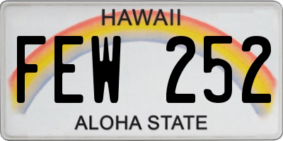 HI license plate FEW252