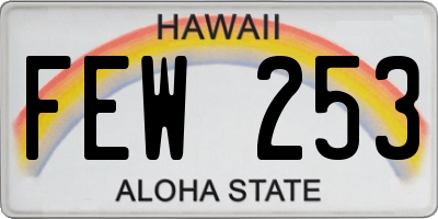 HI license plate FEW253