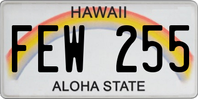 HI license plate FEW255
