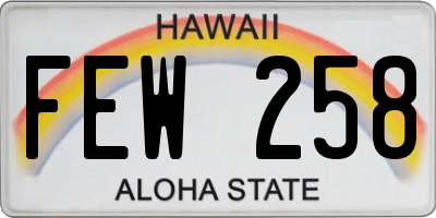 HI license plate FEW258