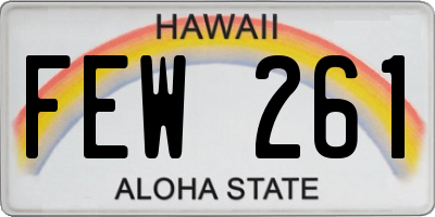 HI license plate FEW261