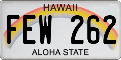 HI license plate FEW262