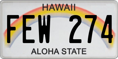HI license plate FEW274