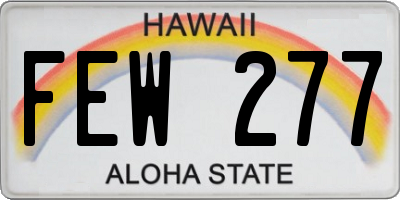 HI license plate FEW277