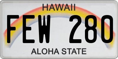 HI license plate FEW280