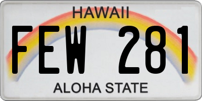 HI license plate FEW281