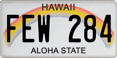 HI license plate FEW284