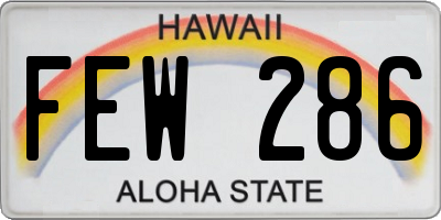 HI license plate FEW286