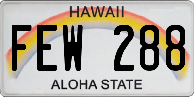 HI license plate FEW288