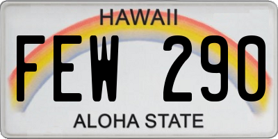 HI license plate FEW290