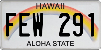 HI license plate FEW291