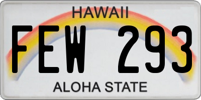 HI license plate FEW293