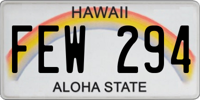 HI license plate FEW294