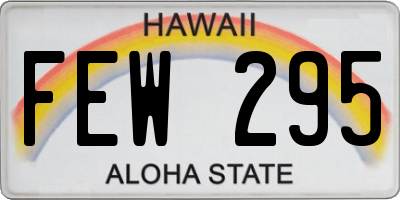 HI license plate FEW295