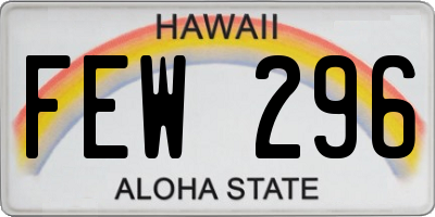 HI license plate FEW296