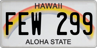 HI license plate FEW299