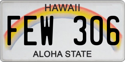HI license plate FEW306