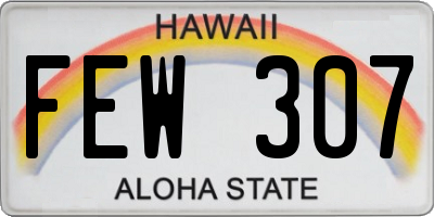 HI license plate FEW307