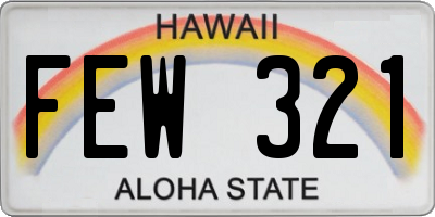 HI license plate FEW321