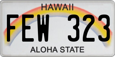 HI license plate FEW323