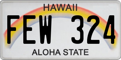 HI license plate FEW324